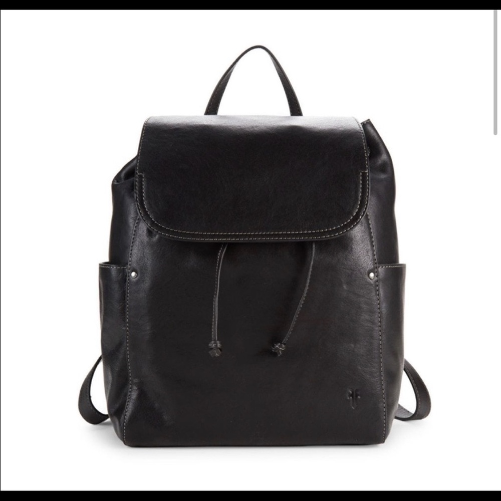 Frye Black Leather Backpack